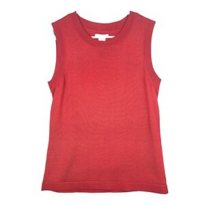 Marshall Field's Red 100% Tussah Silk Knit Shell Tank Top Womens Medium